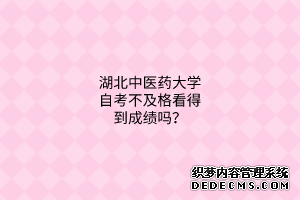 湖北中医药大学自考不及格看得到成绩吗？